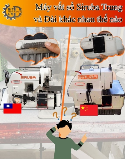 Máy vắt sổ Siruba Trung và Đài khác nhau thế nào